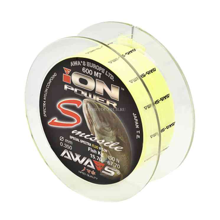 Леска карповая Awa'S ION POWER S-MISSILE FLUO 0.350мм (желтая)