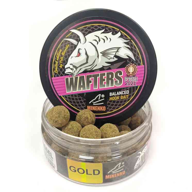 Бойлы нейтральной плавучести WAFTERS GOLD в обсыпке MUSSEL GOLD (МИДИЯ) 15 мм
