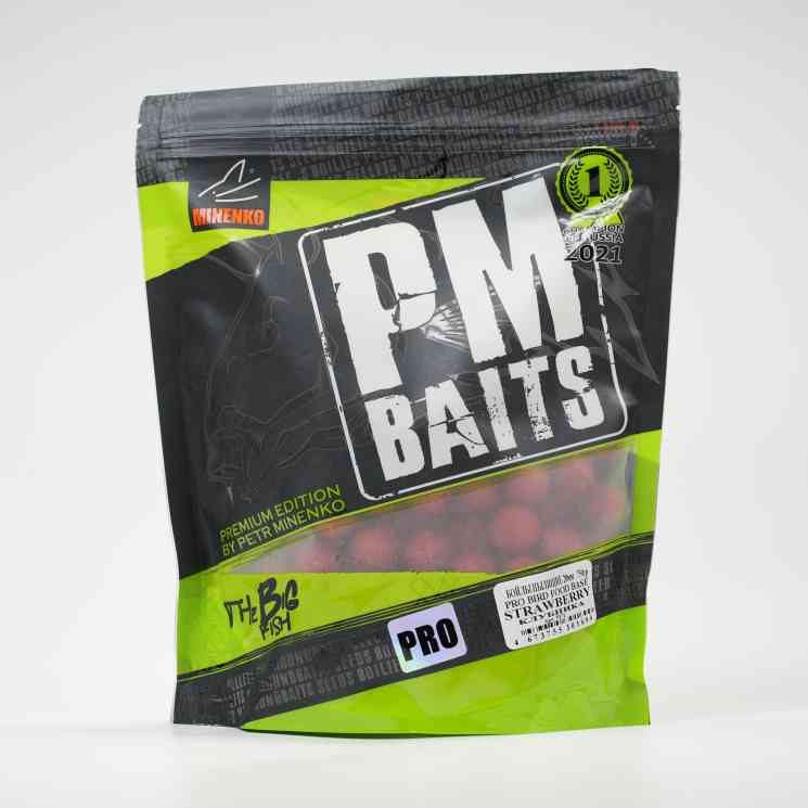 Бойлы пылящие MINENKO (Клубника) PRO BIRD FOOD STRAWBERRY 20мм (Zip-lock)